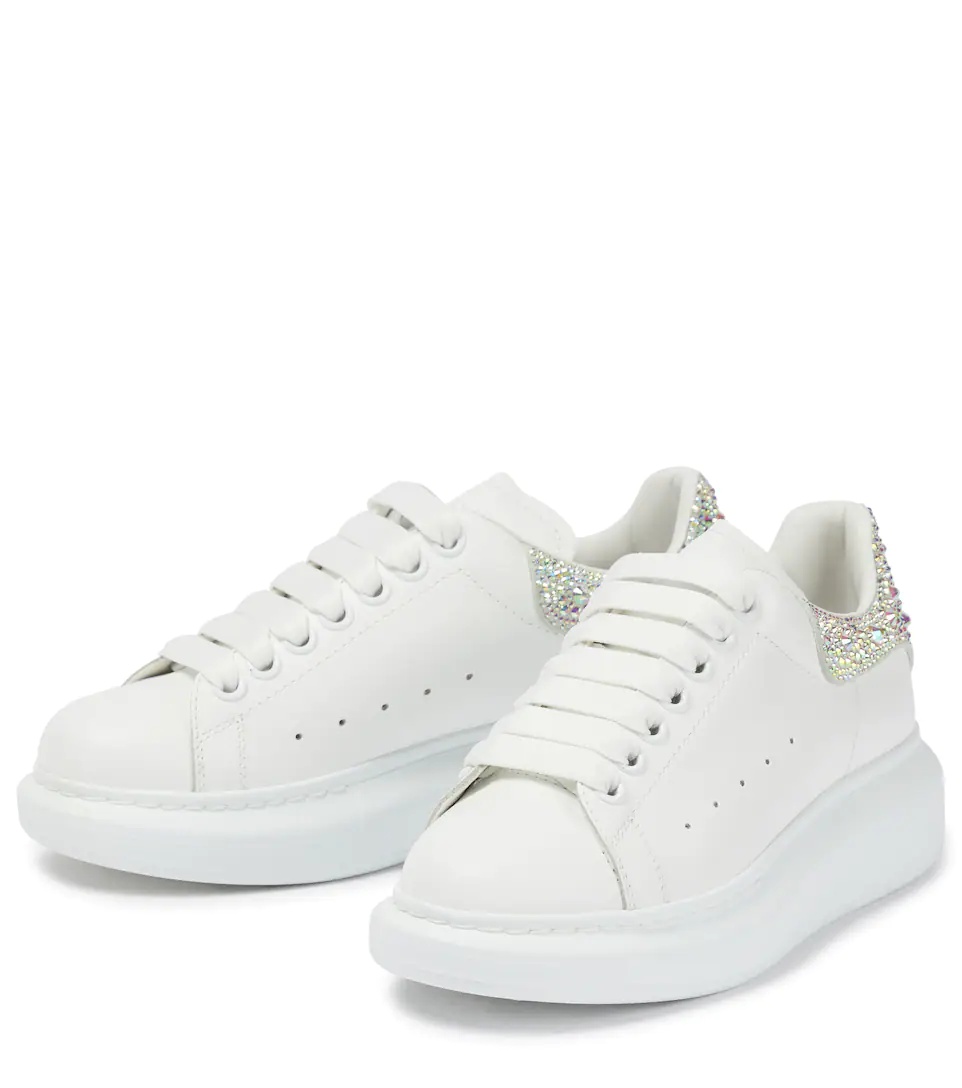 White Crystal Oversized Sneakers - 6
