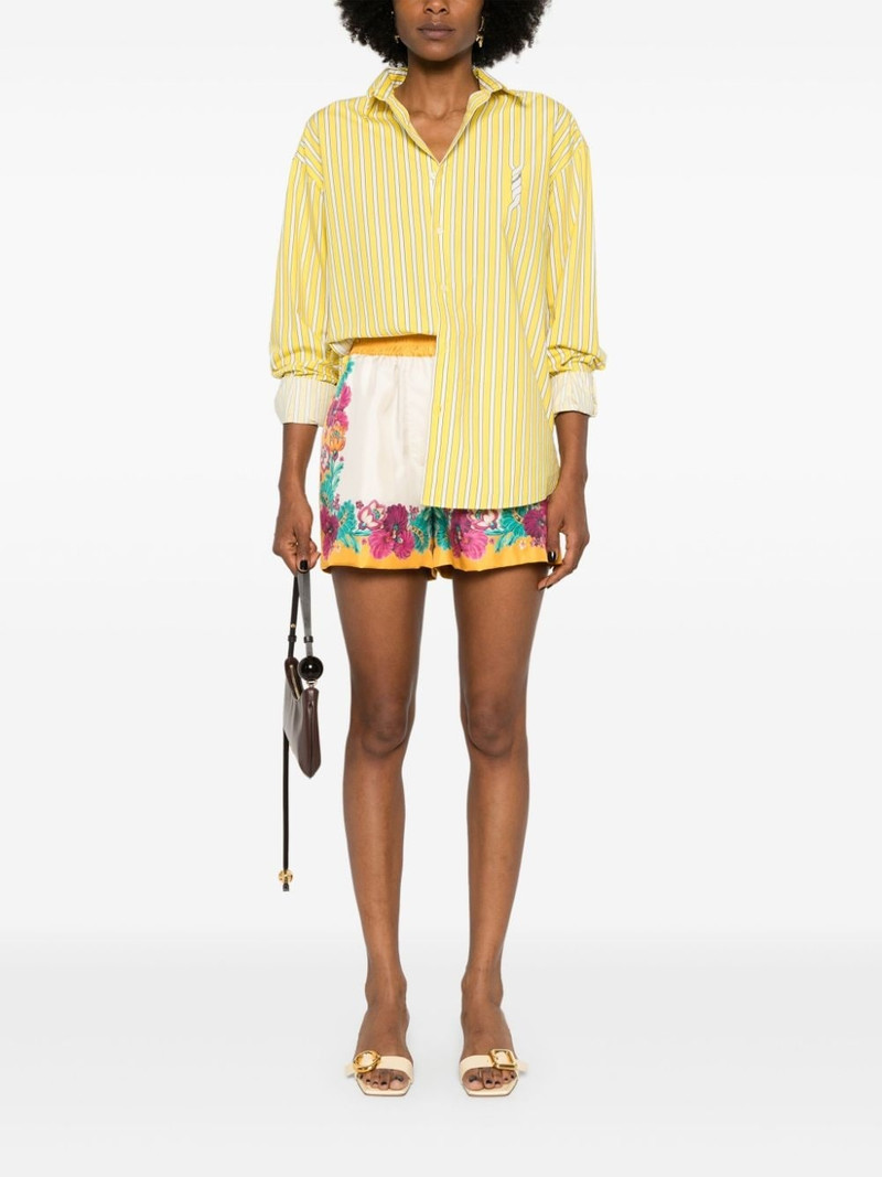 La DoubleJ floral-print silk shorts outlook