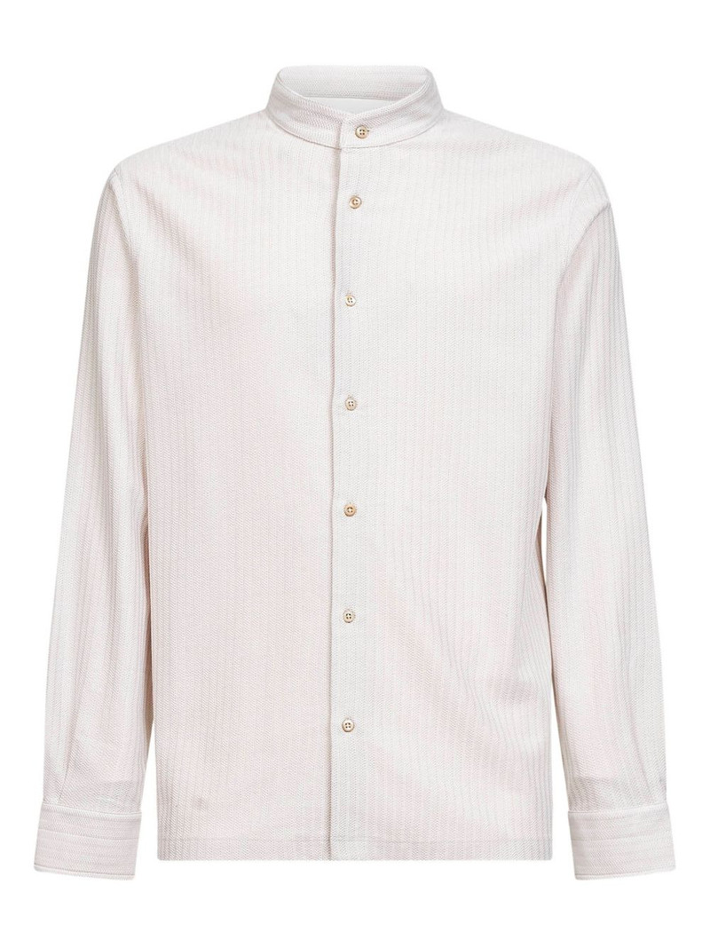 mandarin collar long-sleeves shirt 1