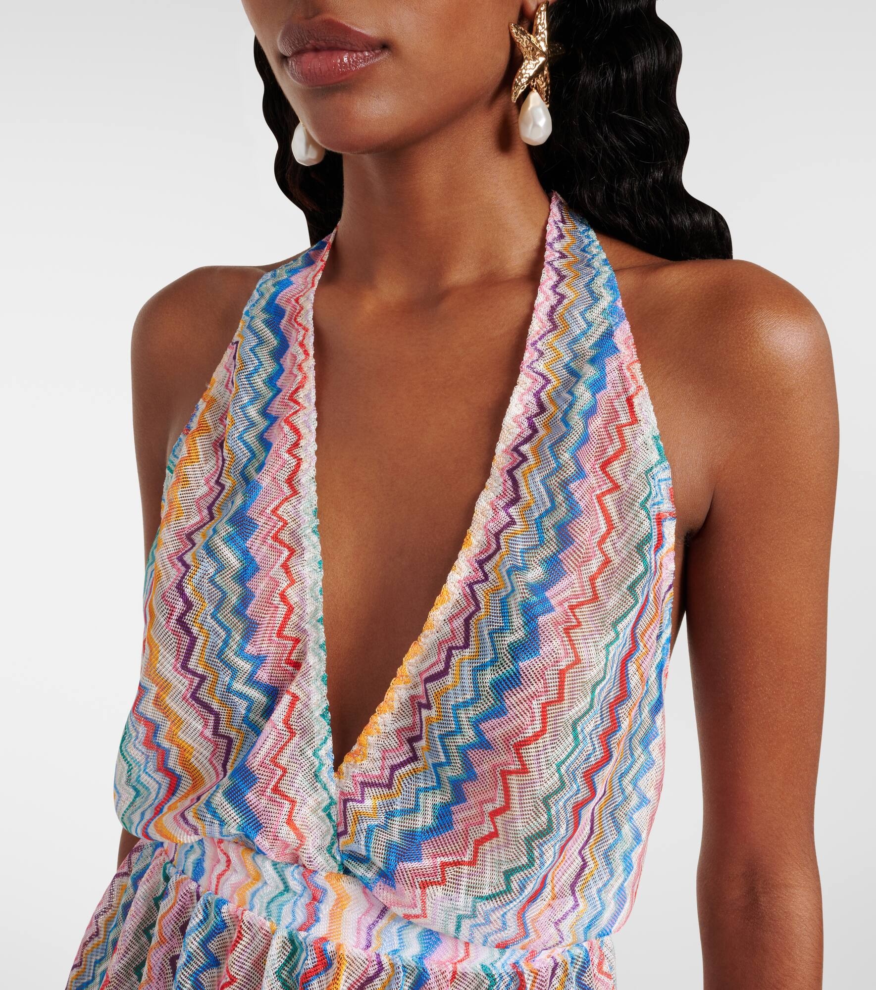 Zigzag halterneck minidress - 4