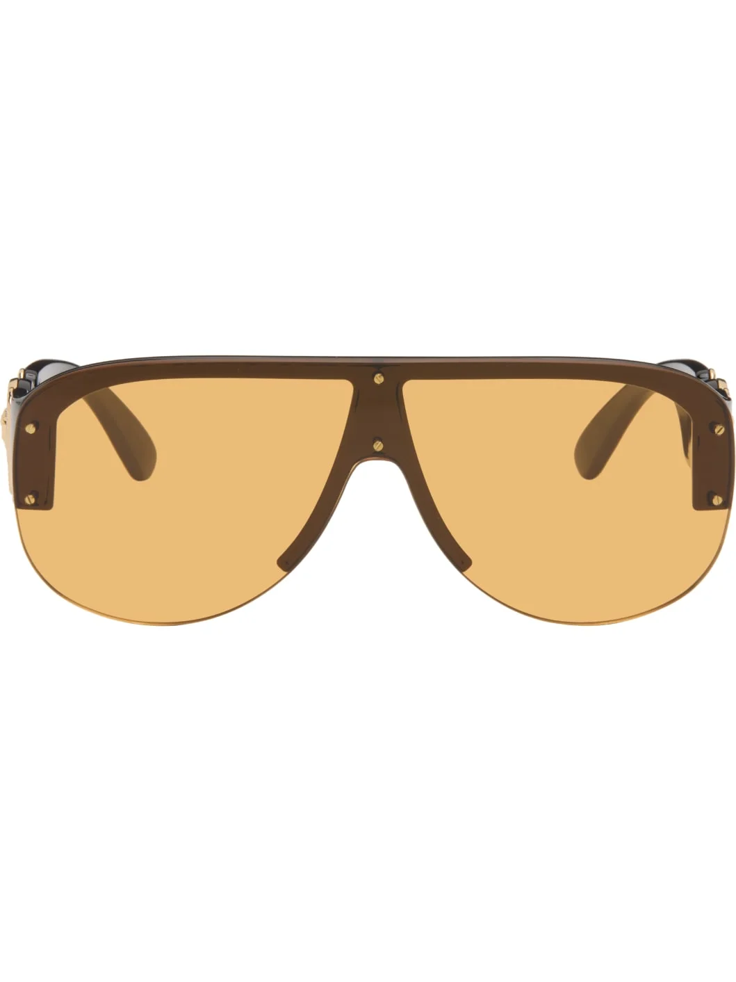 Black Shield Aviator Sunglasses - 1
