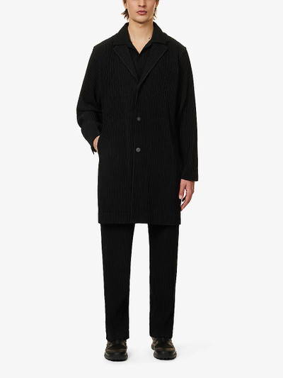 ISSEY MIYAKE Basic pleated regular-fit knitted overcoat outlook