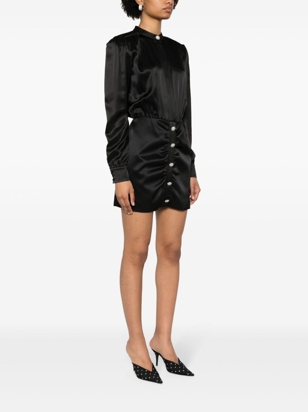 long-sleeve silk dress - 3