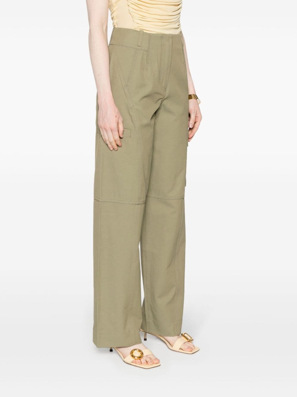seam twill tapered trousers - 3
