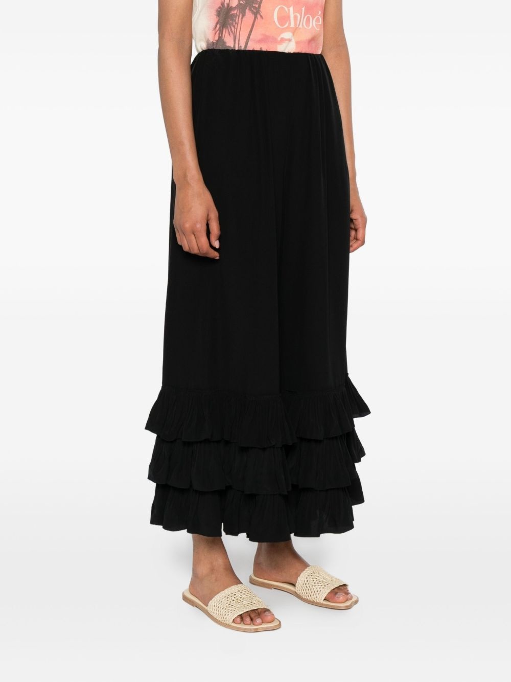 crepe de chine trousers - 3