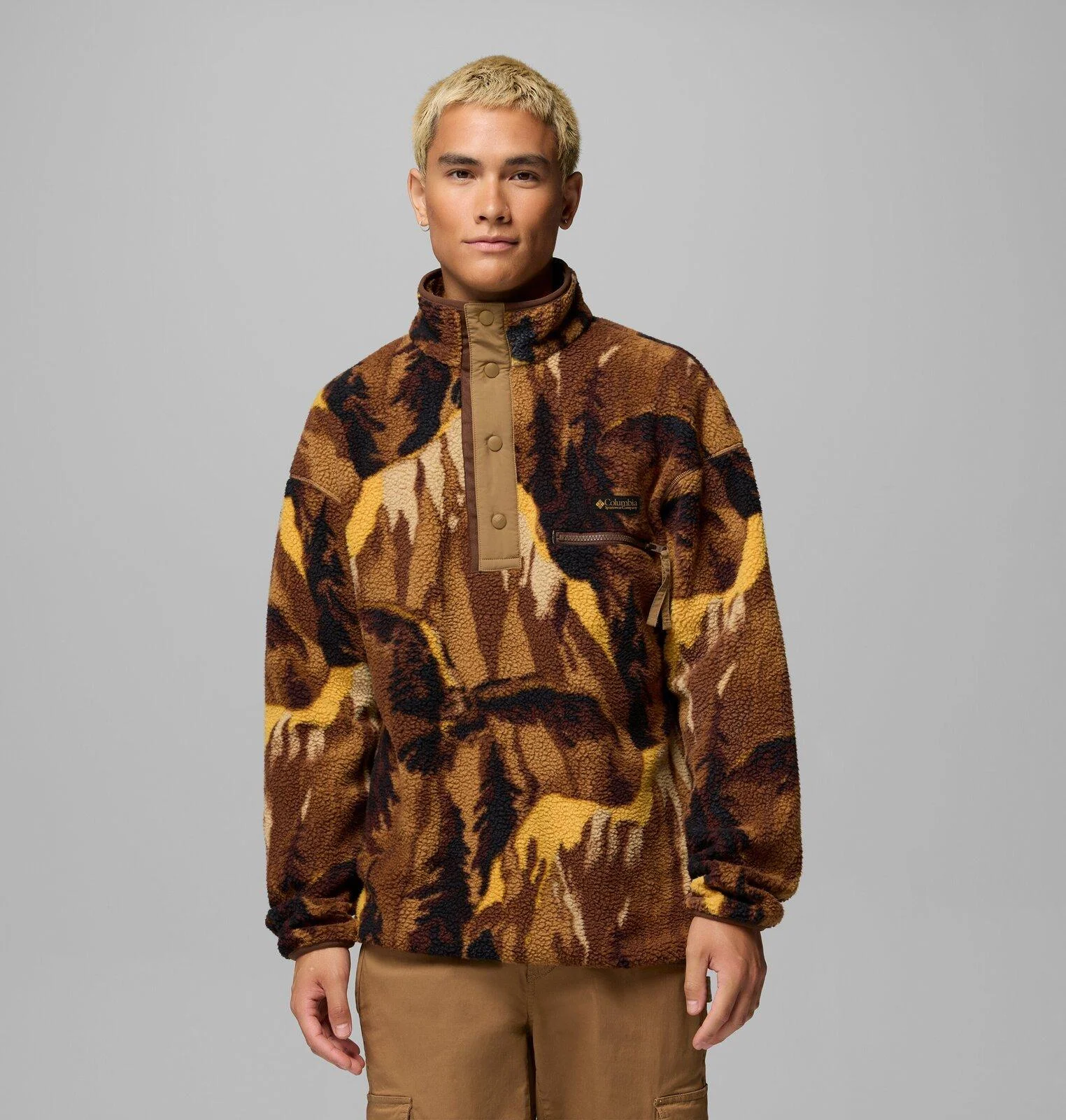 Men's Helvetia II Printed Half Snap Printed Fleece Pullover - 1