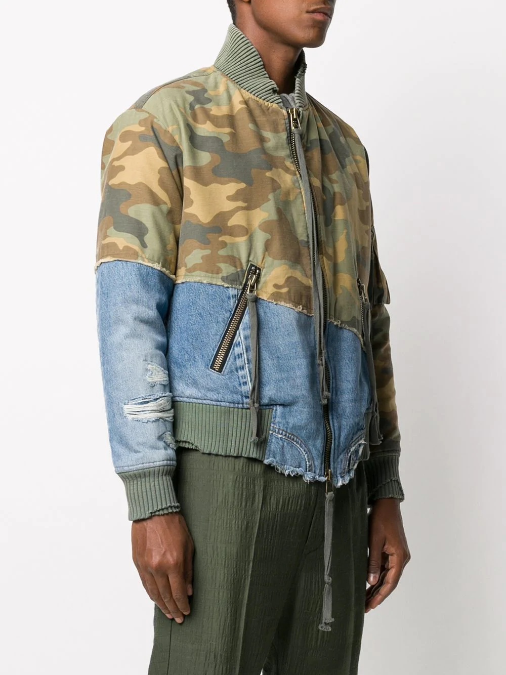 camouflage denim contrast jacket - 3