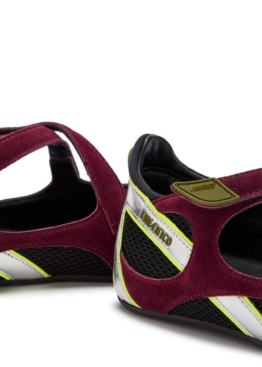 The Attico Panelled Mesh-knit Ballet Flats - 4