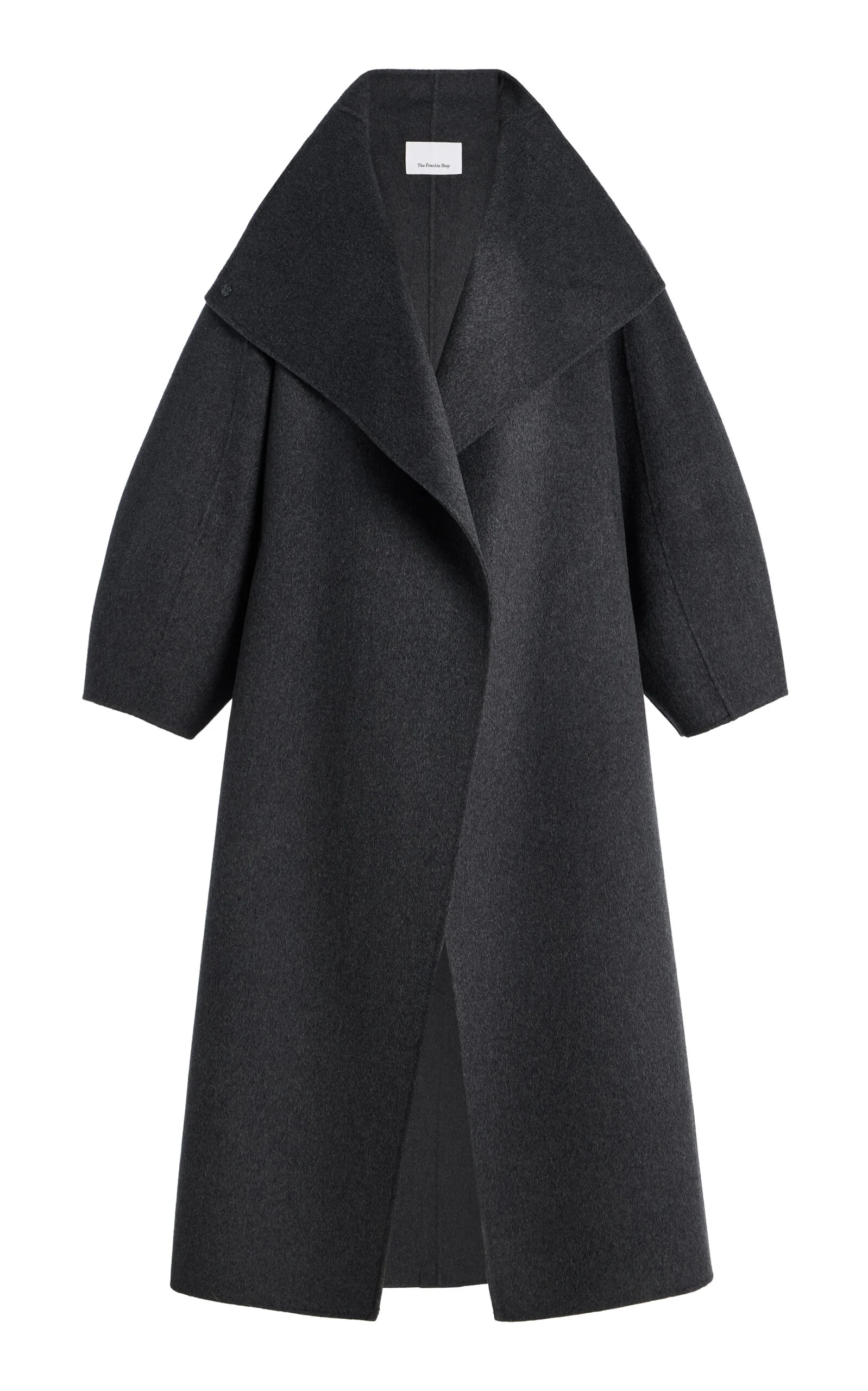 Leroy Funnel-Neck Wool Coat grey - 1