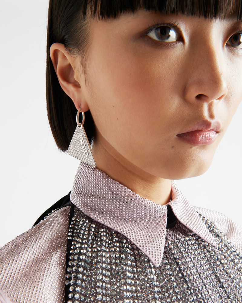 Prada Crystal Logo Jewels right earring outlook