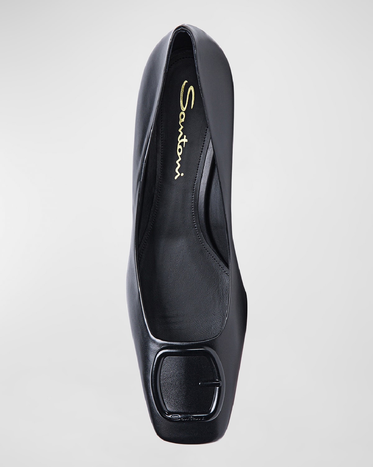Calfskin Buckle Block-Heel Pumps - 4