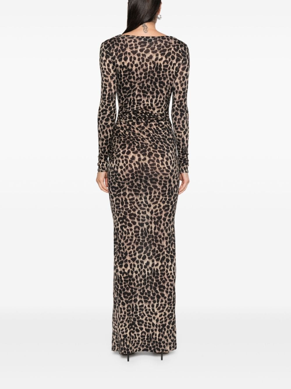 animalier-print vented maxi dress - 4