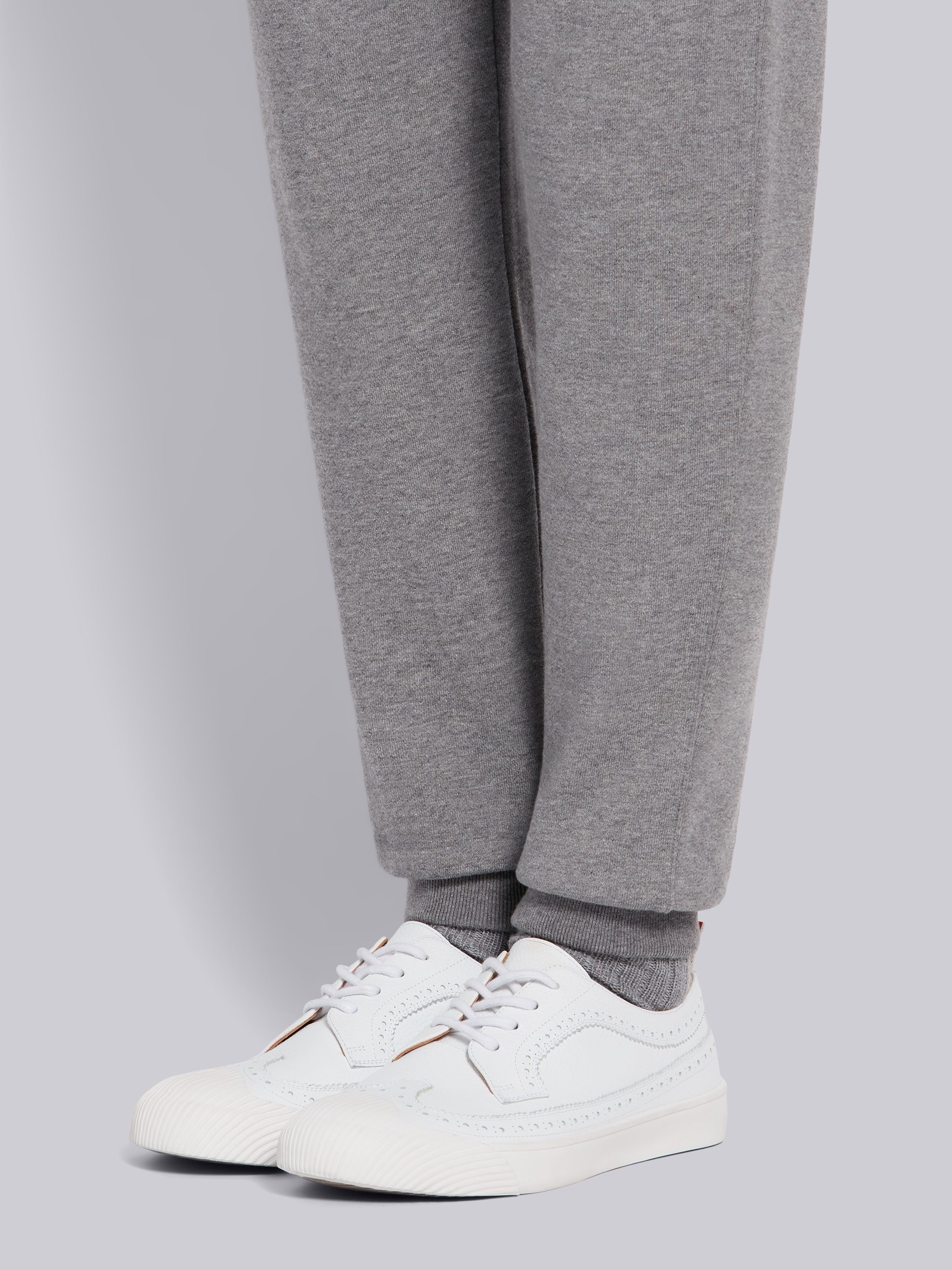 Medium Grey Cotton Loopback Tonal 4-Bar Sweatpants - 6