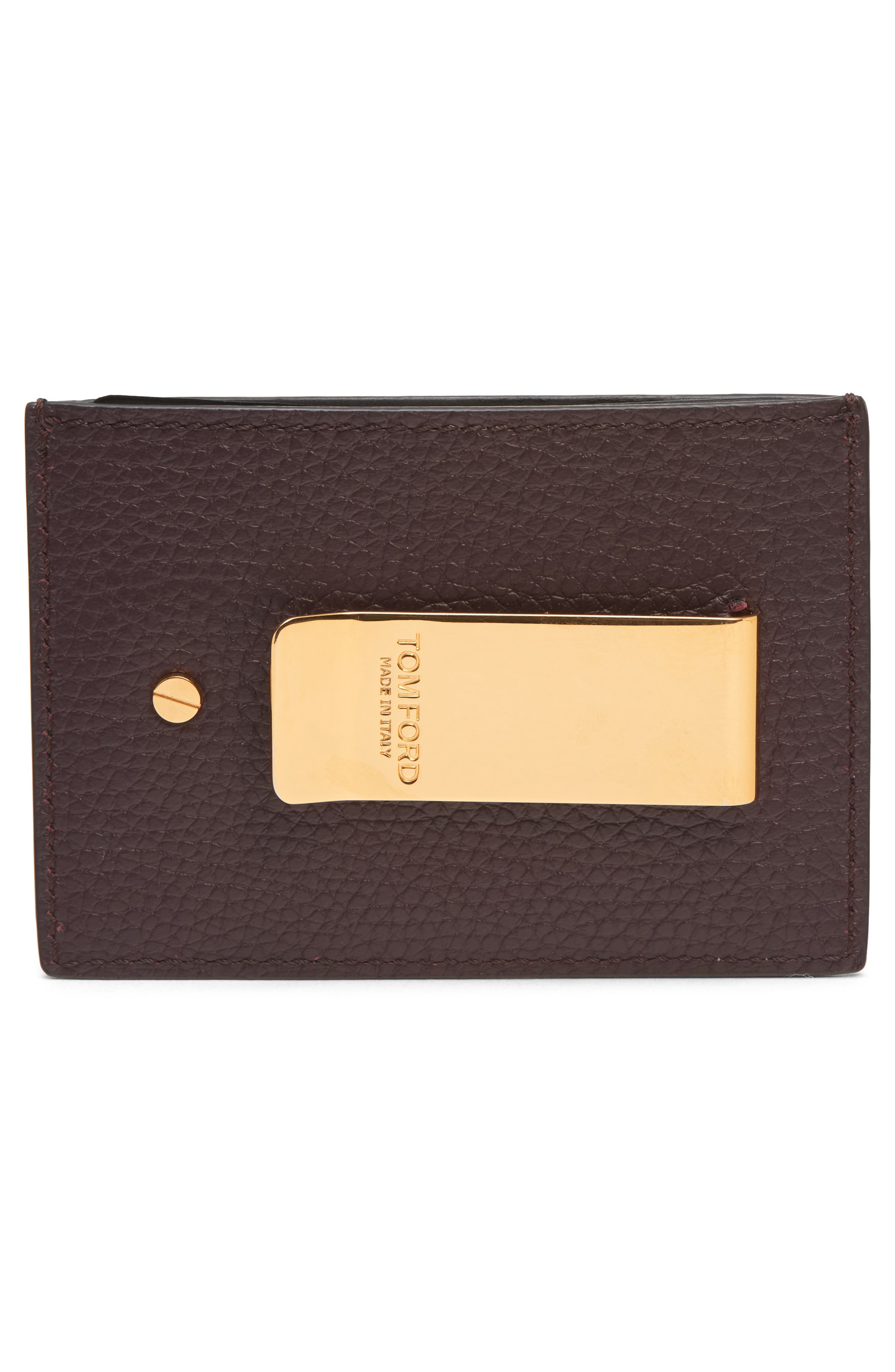 TOM FORD T-Line Soft Grain Leather Card Holder in 1R011 Oxblood at Nordstrom - 4