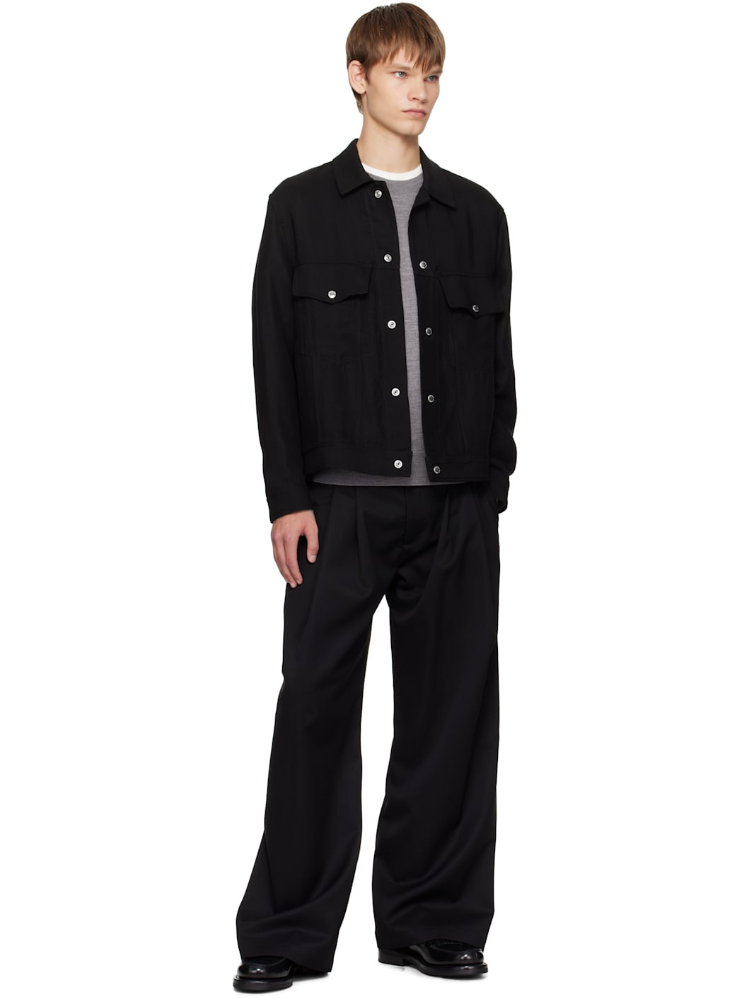 Black Drape Worker Jacket - 4