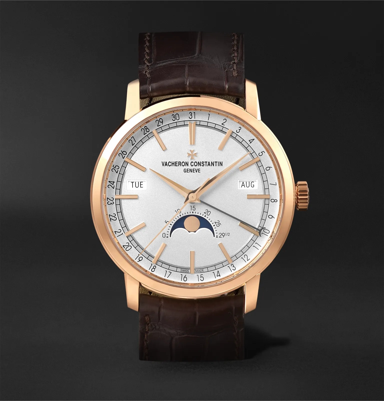 Traditionnelle Complete Calendar Automatic 41mm 18-Karat Pink Gold and Alligator Watch, Ref. No. 401 - 1