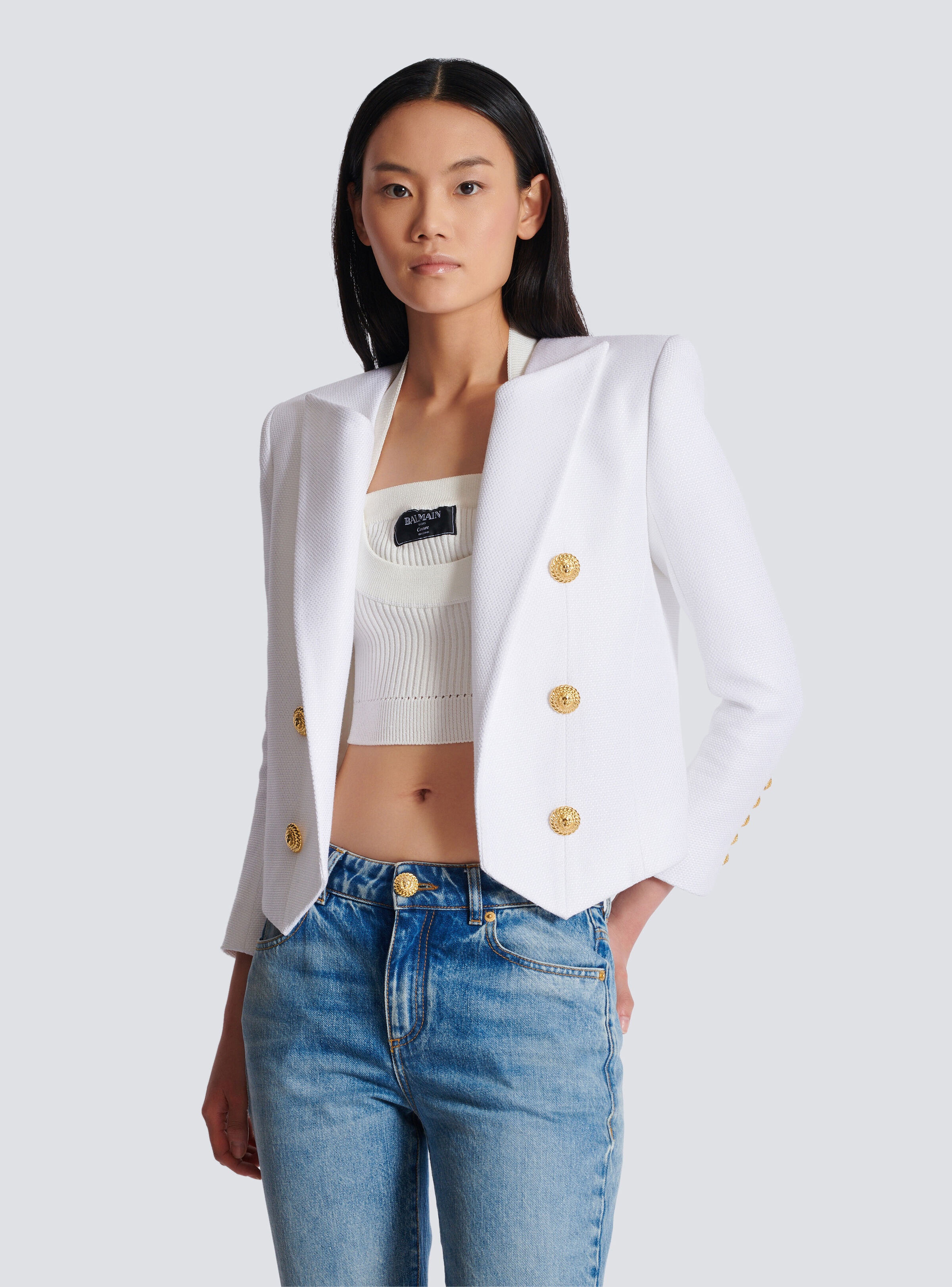 Cropped jacket with 6 buttons - 6