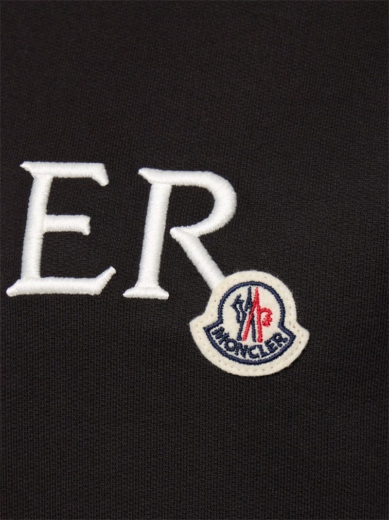 Embroidered logo cotton jersey hoodie - 2