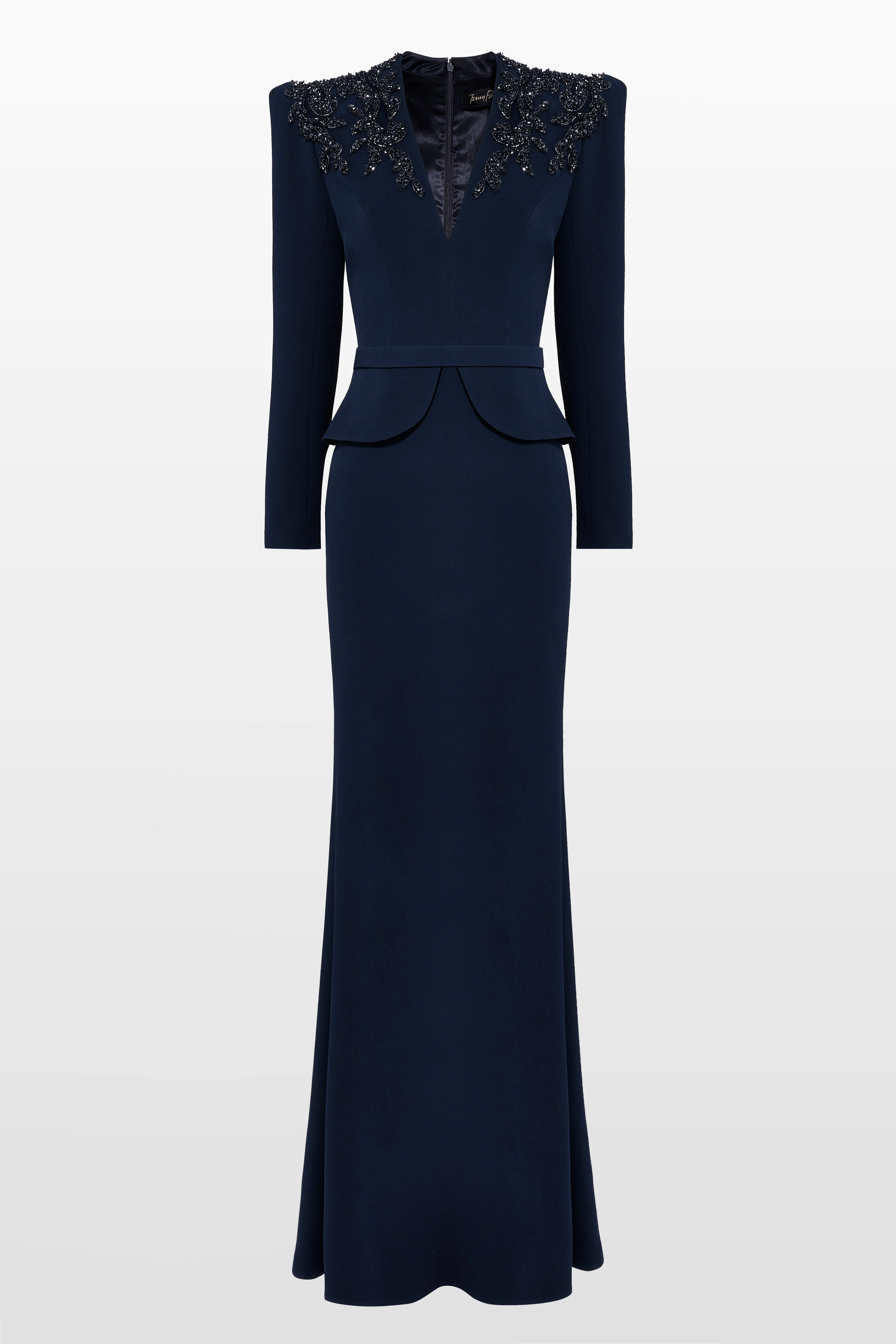 Jenny Packham Night Flowering Sequin-embellished V-neck Maxi Dress in Blackthorne Blue at Nordstrom - 1