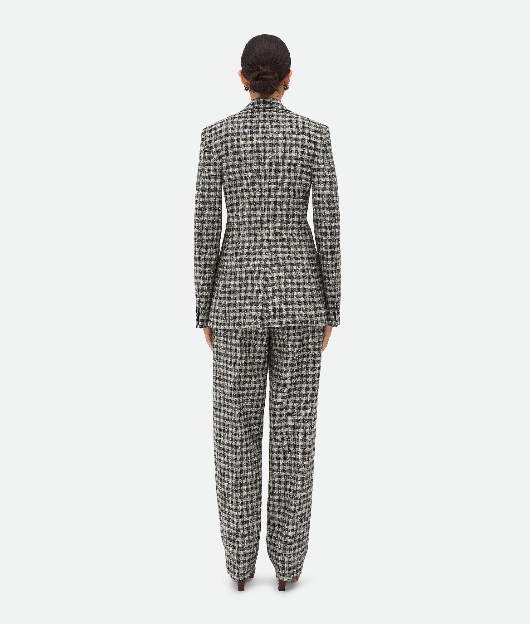 Boucle Gingham Wool Jacket - 3