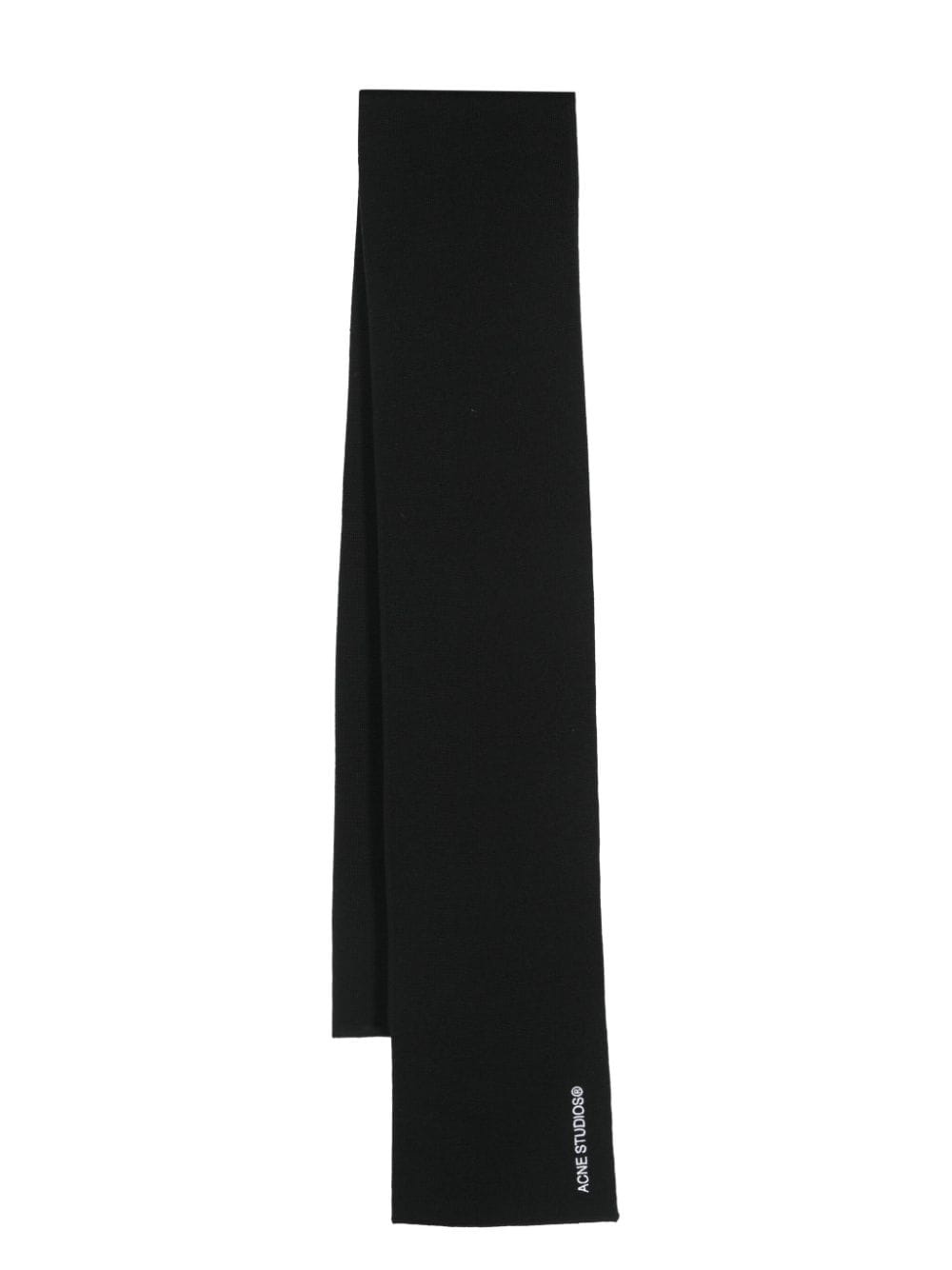 embroidered-logo knitted scarf - 1