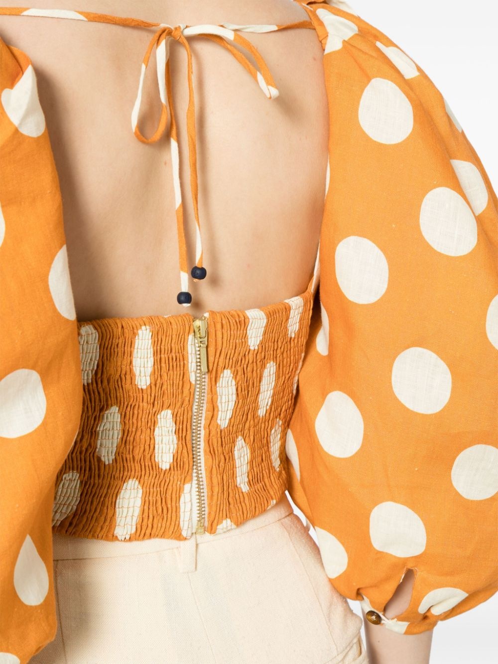 Sami polka dot-print cropped blouse - 5