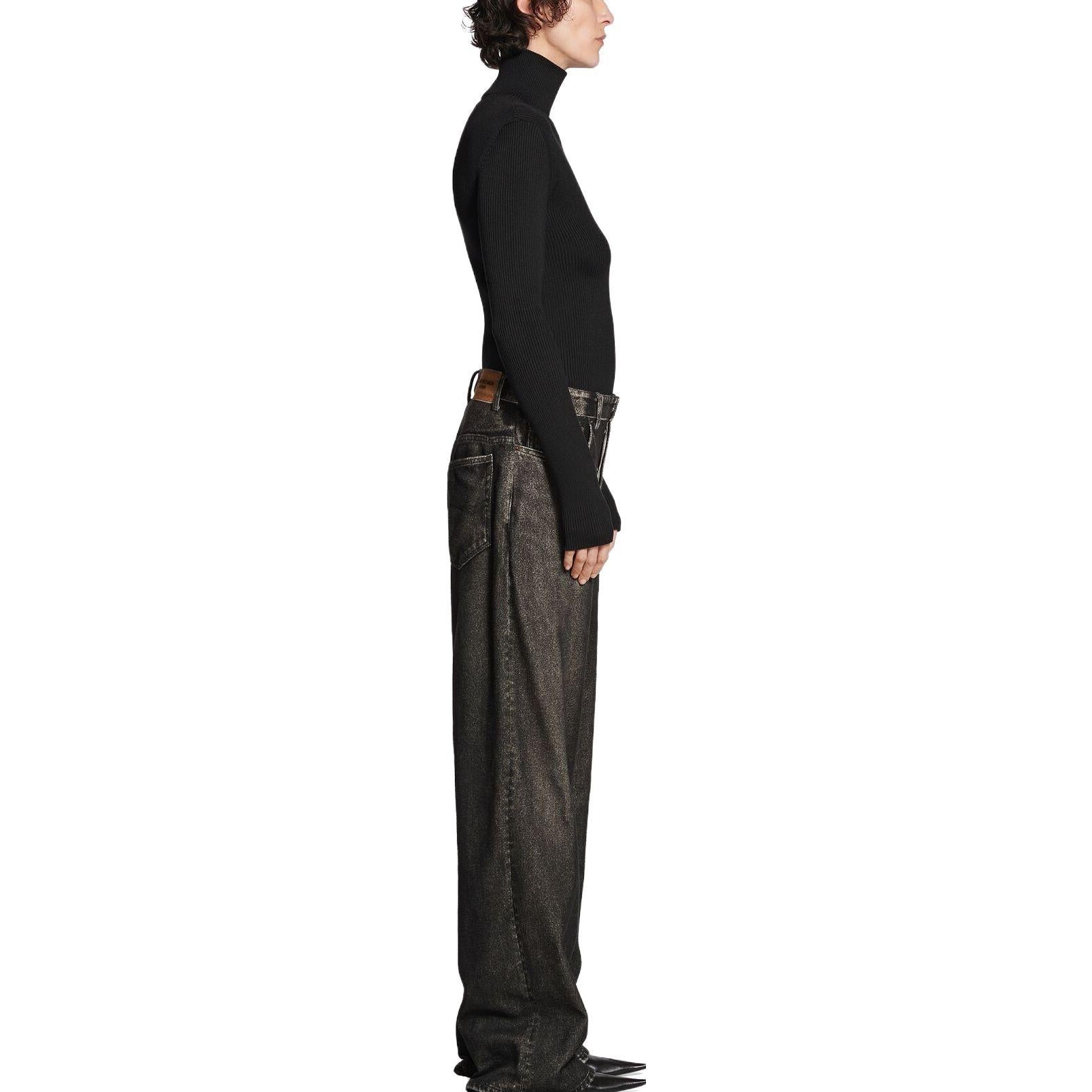 Balenciaga Denim Trompe L'oeil Pants 'Black' 751503TOL991000 - 5