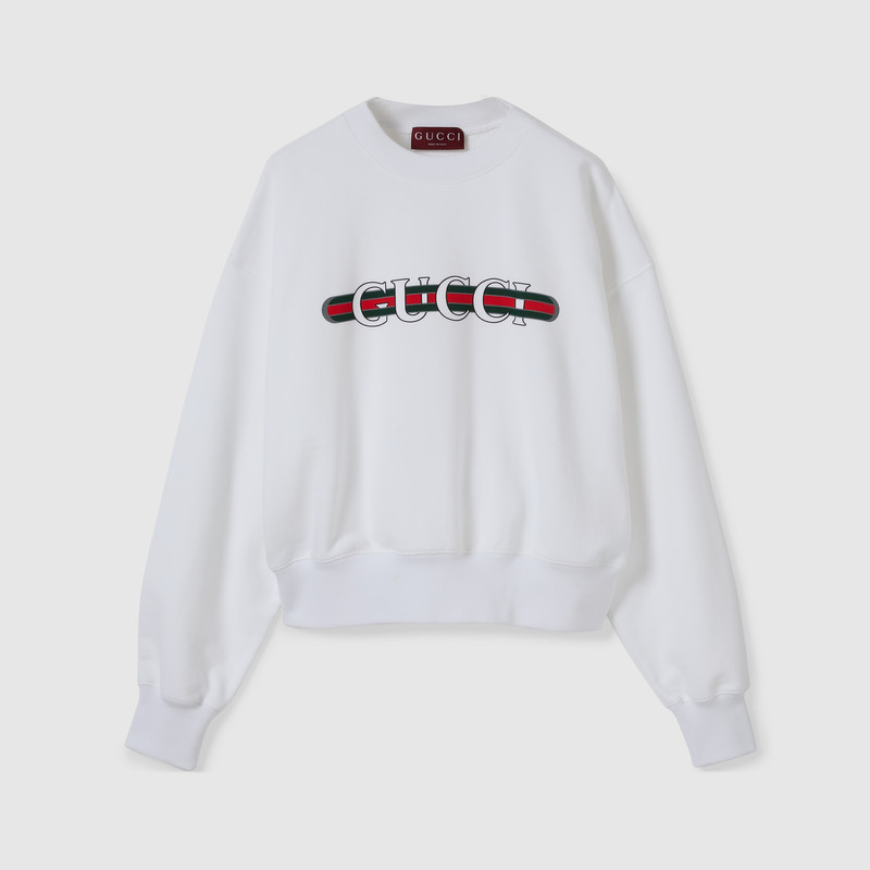 Gucci 인쇄 코튼 저지 스웨터 1