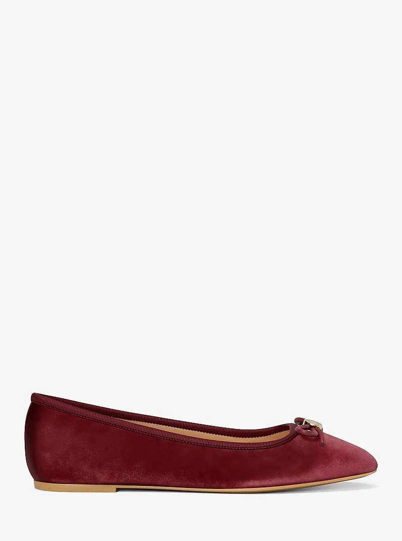 Savannah Logo Debossed Velvet Ballet Flat - 1