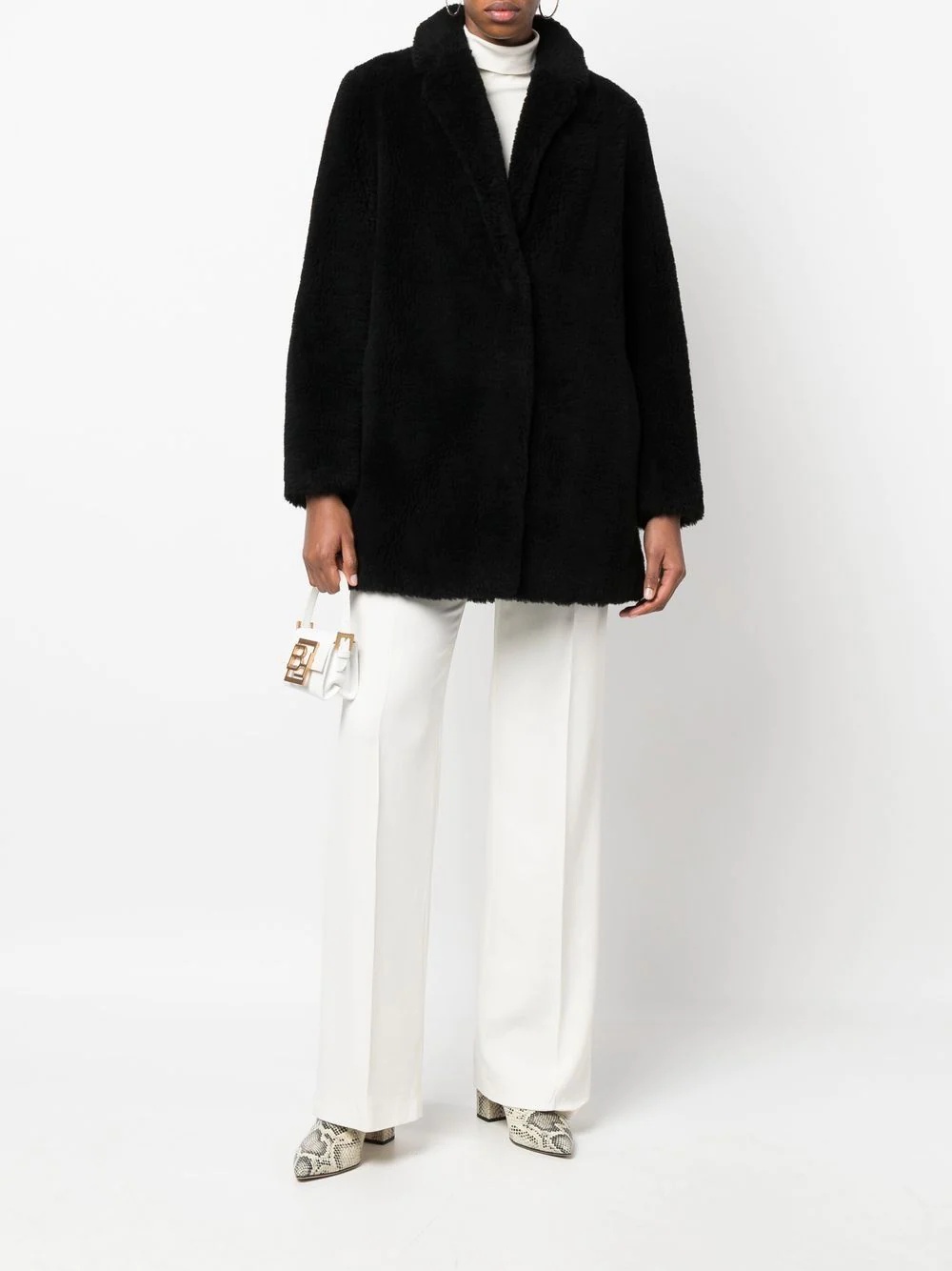 short woven wool coat - 2