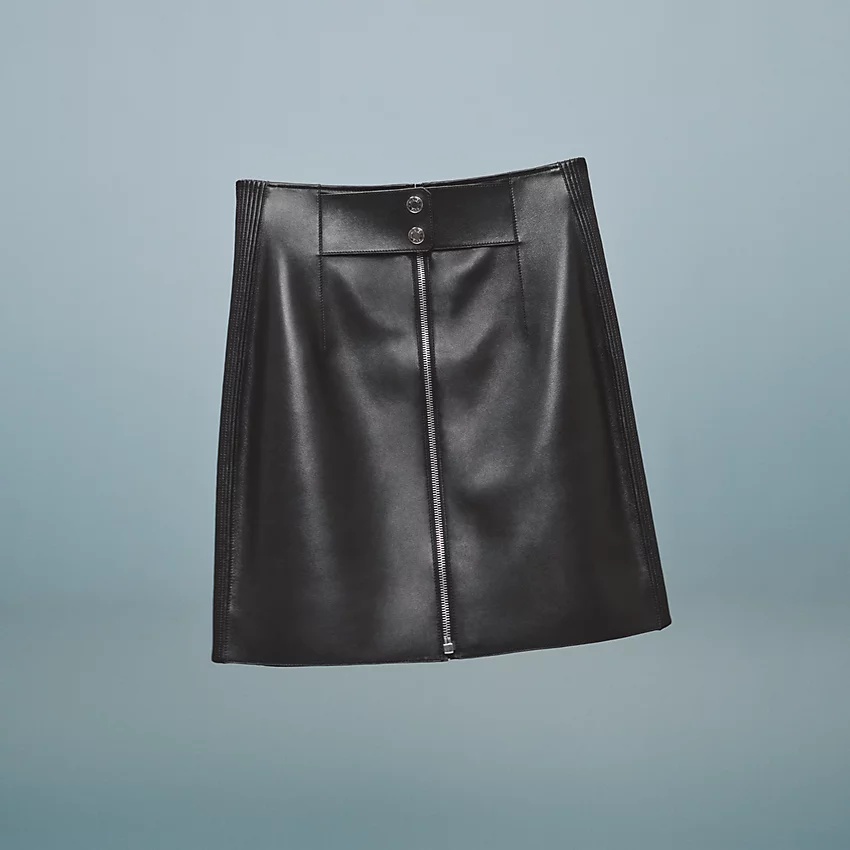 Leather zip miniskirt - 5