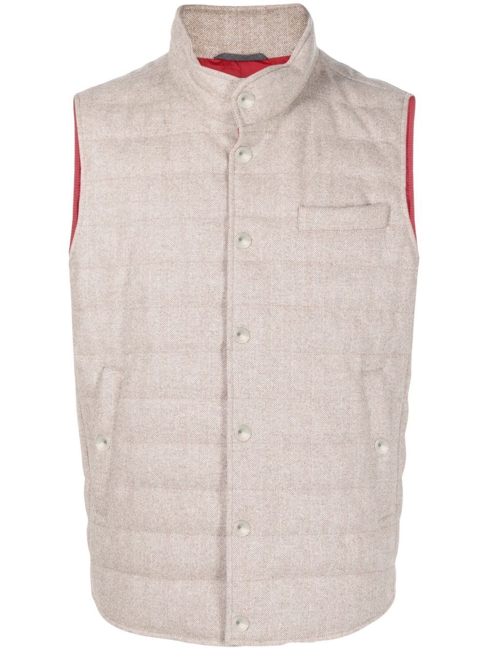 button-up padded vest - 1