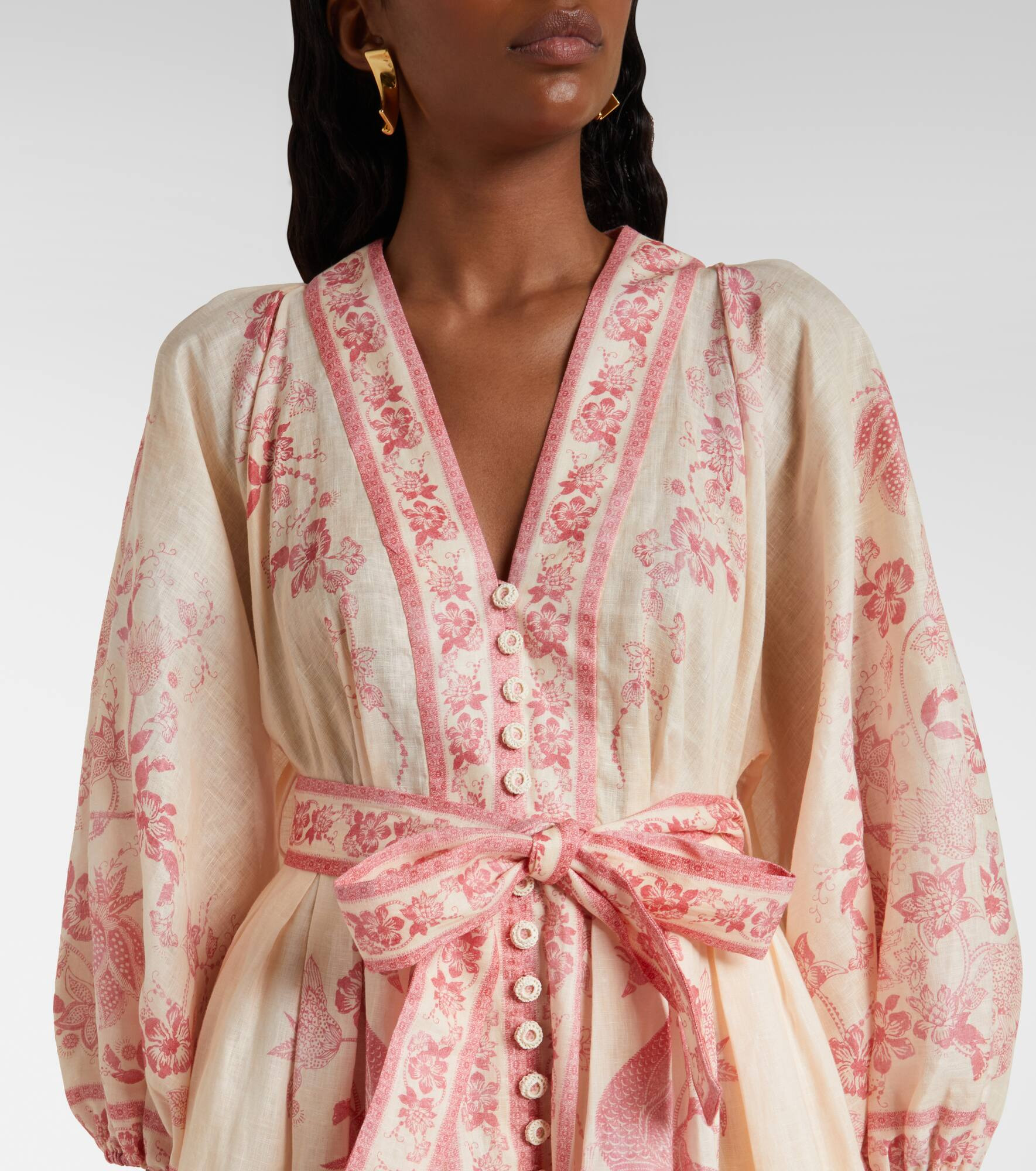 Lucky floral linen minidress - 4