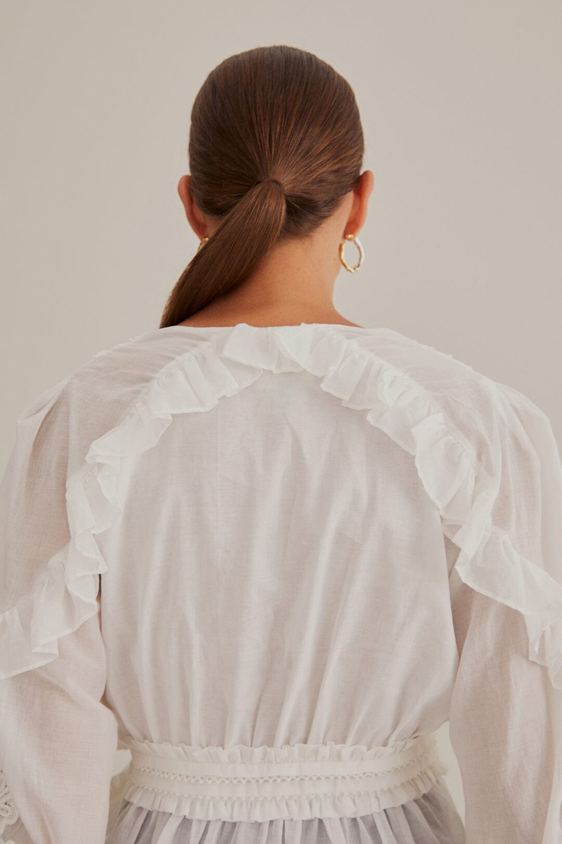 Off-White V Neck Blouse 4