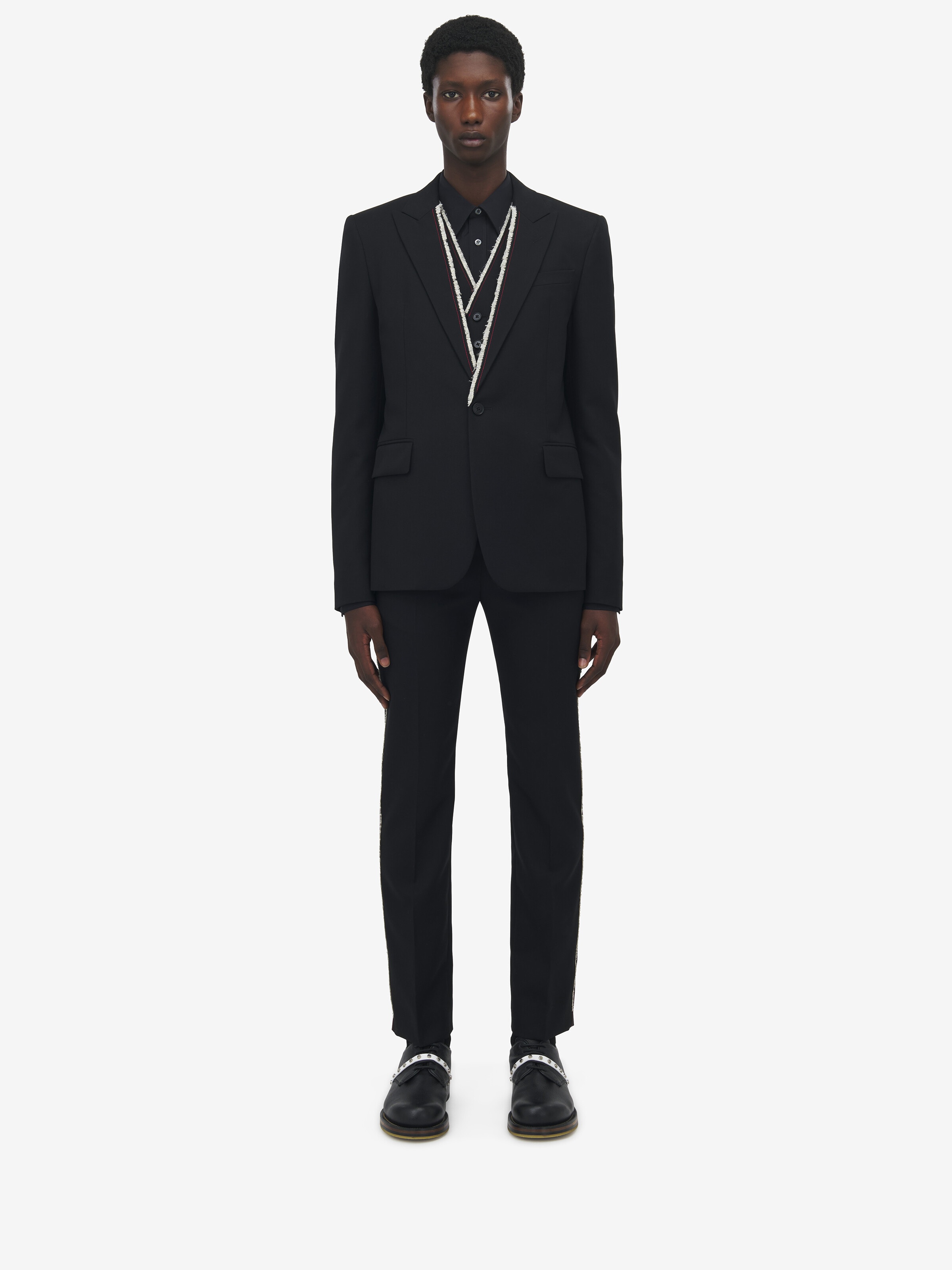 Raw Edge Canvas Single-Breasted Jacket - 3