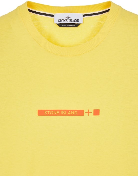 2NS82  COTTON JERSEY 'MICRO GRAPHICS ONE' PRINT_GARMENT DYED YELLOW - 3