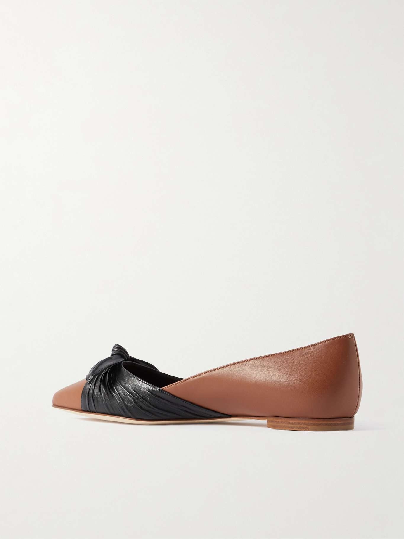 Terkaflat bow-embellished two-tone leather point-toe flats - 3