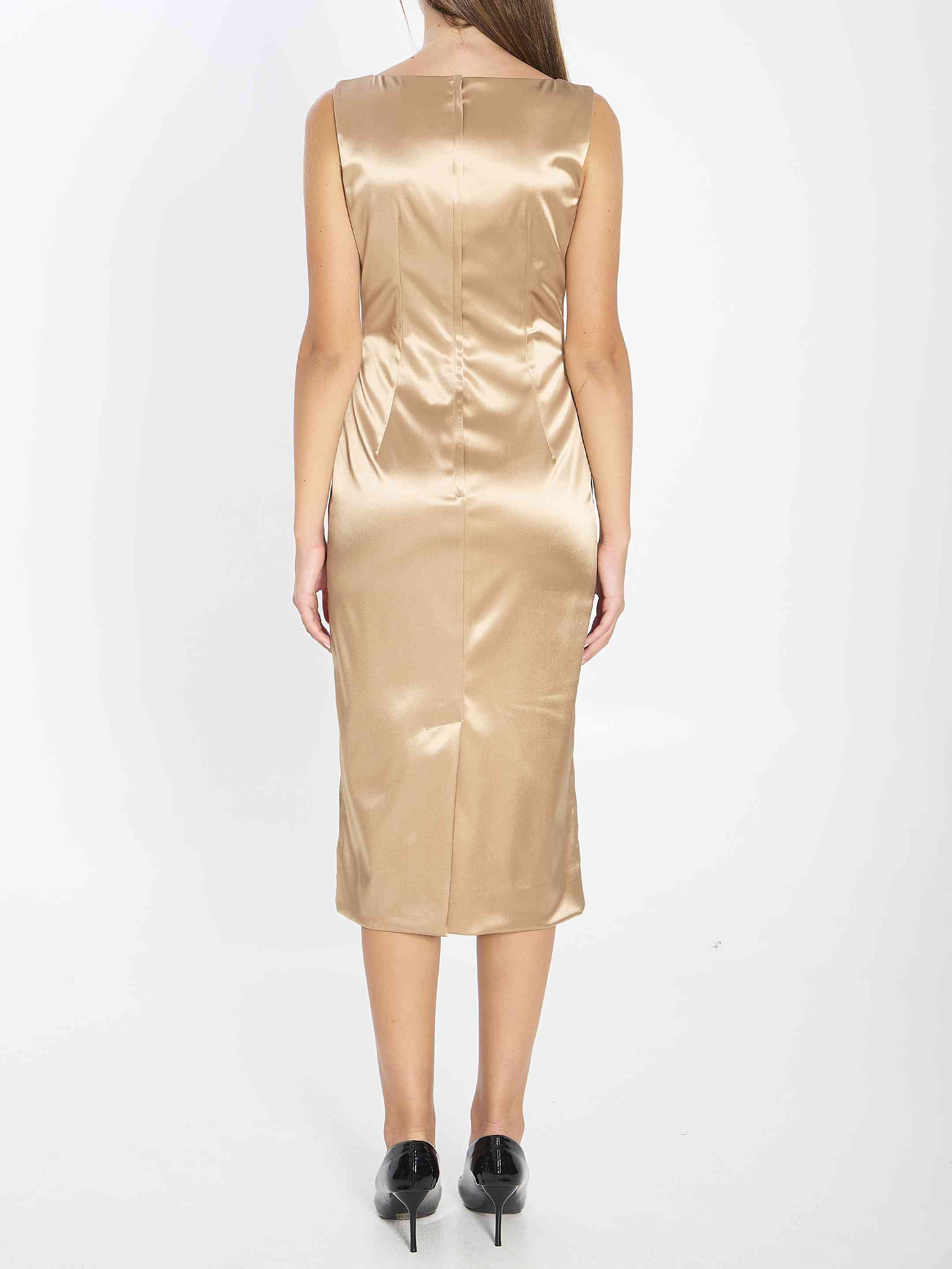 Dolce&Gabbana Women Stretch Satin Midi Dress - 4