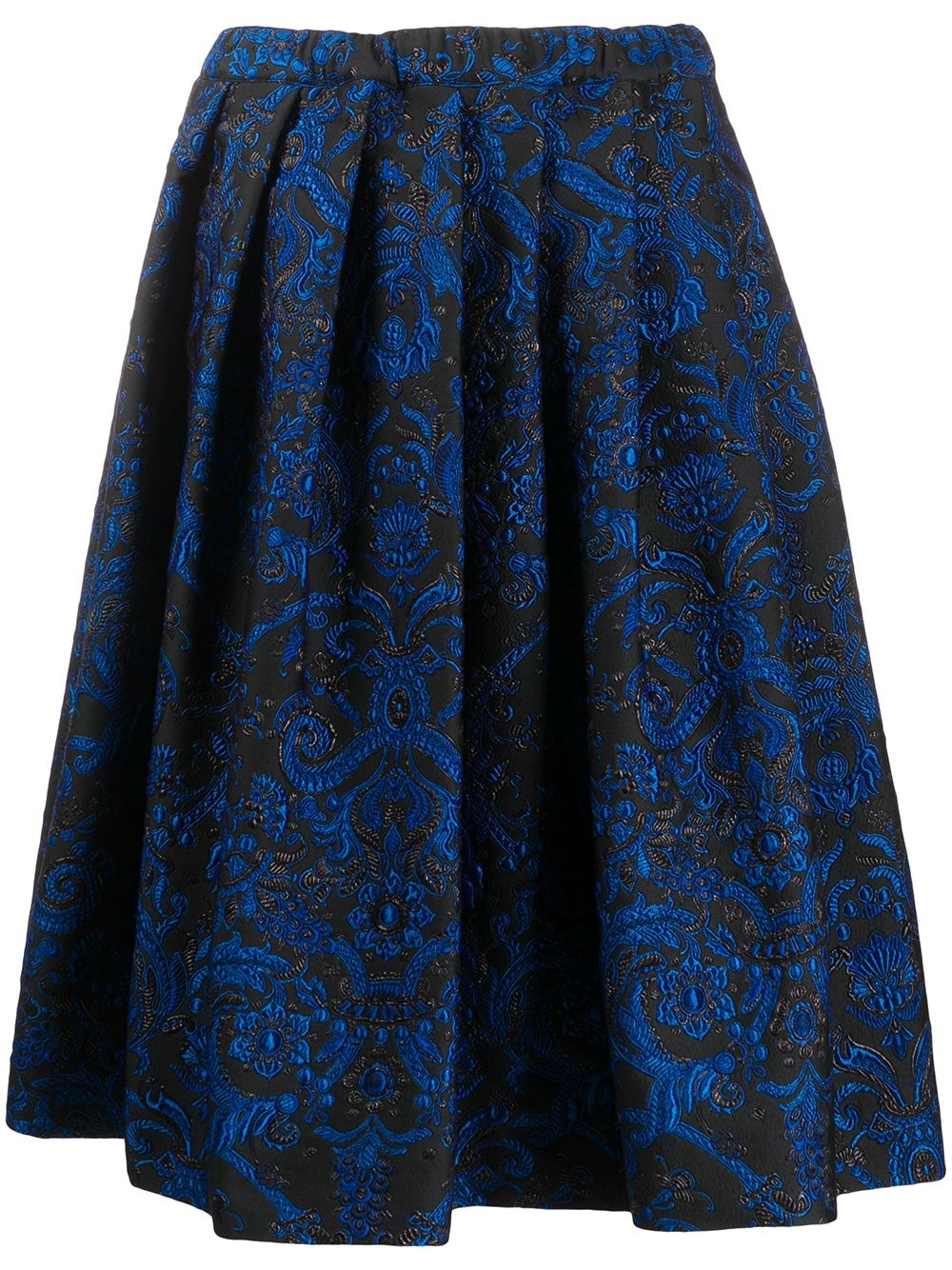 pleated floral embroidered skirt - 1