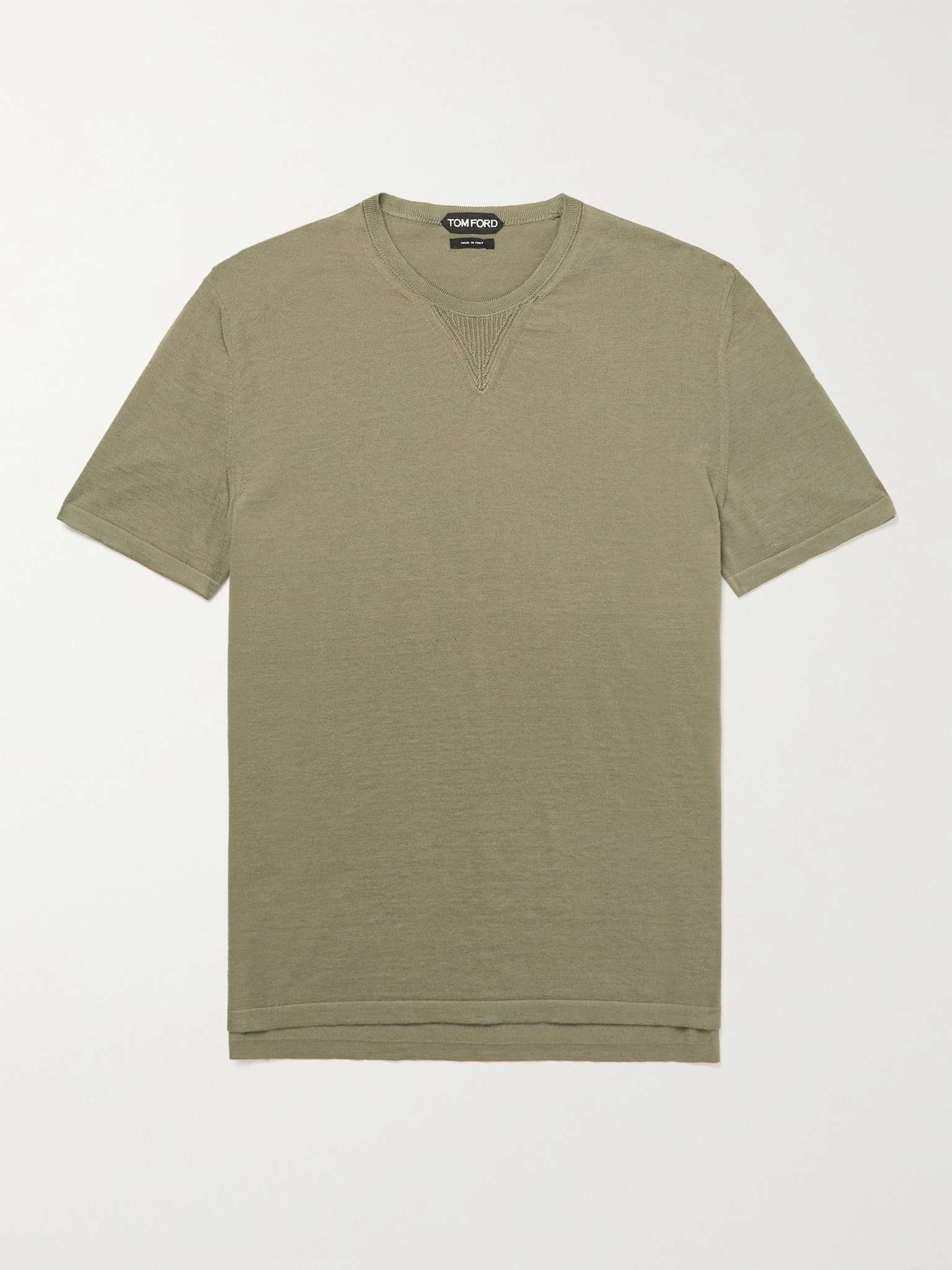 Silk and Cotton-Blend Jersey T-Shirt - 1