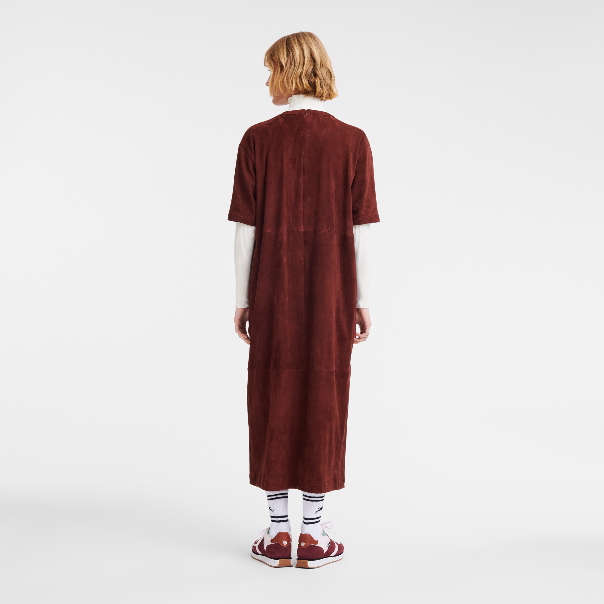 Leather long dress Burgundy - Leather - 3