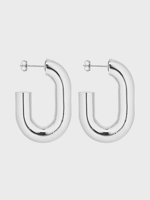 SILVER XL LINK EARRINGS - 3