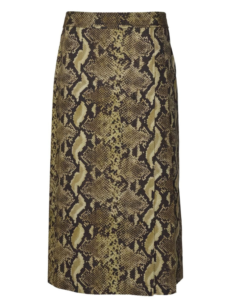 snakeskin-print midi skirt 1