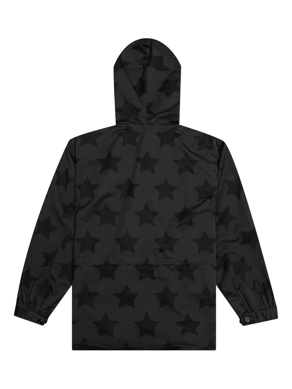 star-print hooded jacket - 2