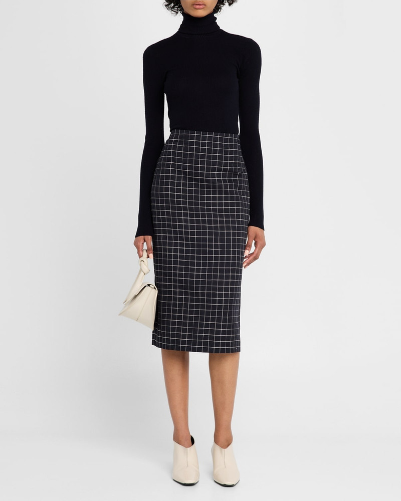 Trellis Plaid 연필 스커트 - 1