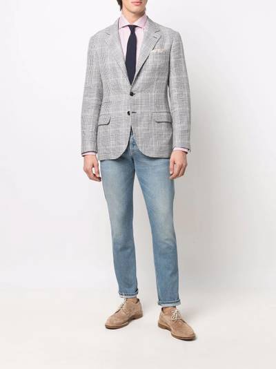 Brunello Cucinelli houndstooth-print single-breasted blazer outlook