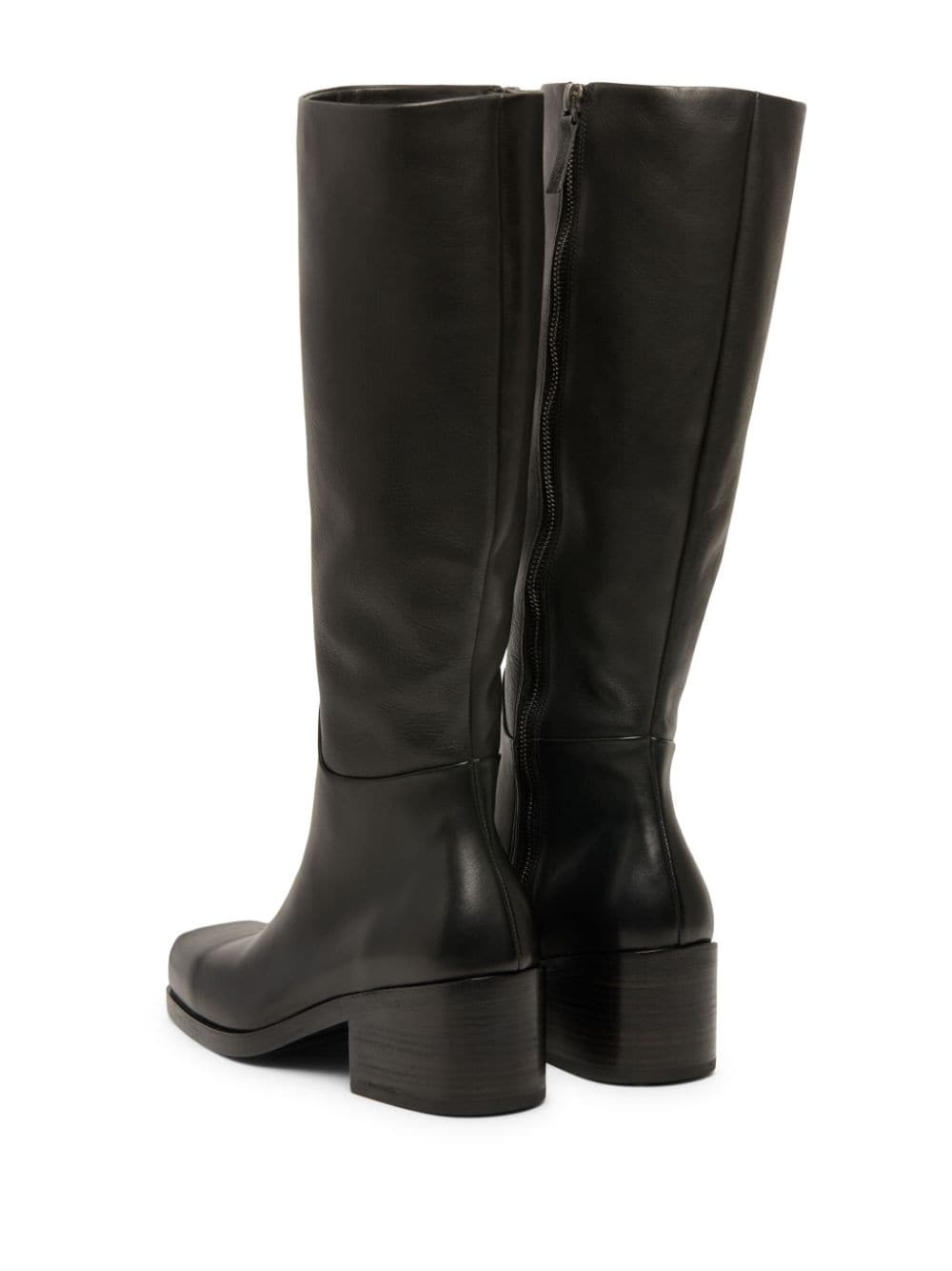 square toe leather high boots - 3