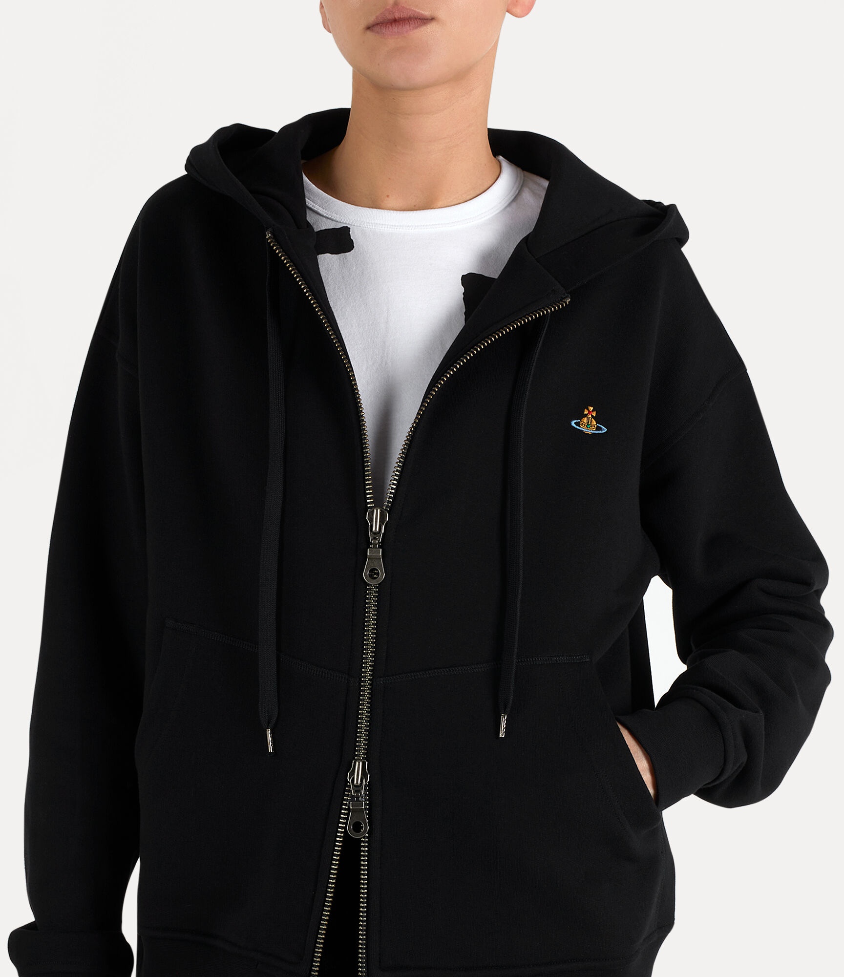 トップス \"Vivienne Westwood\" double zip hoodie Rugged Zip Hoodie in BLACK | Vivienne Westwood®