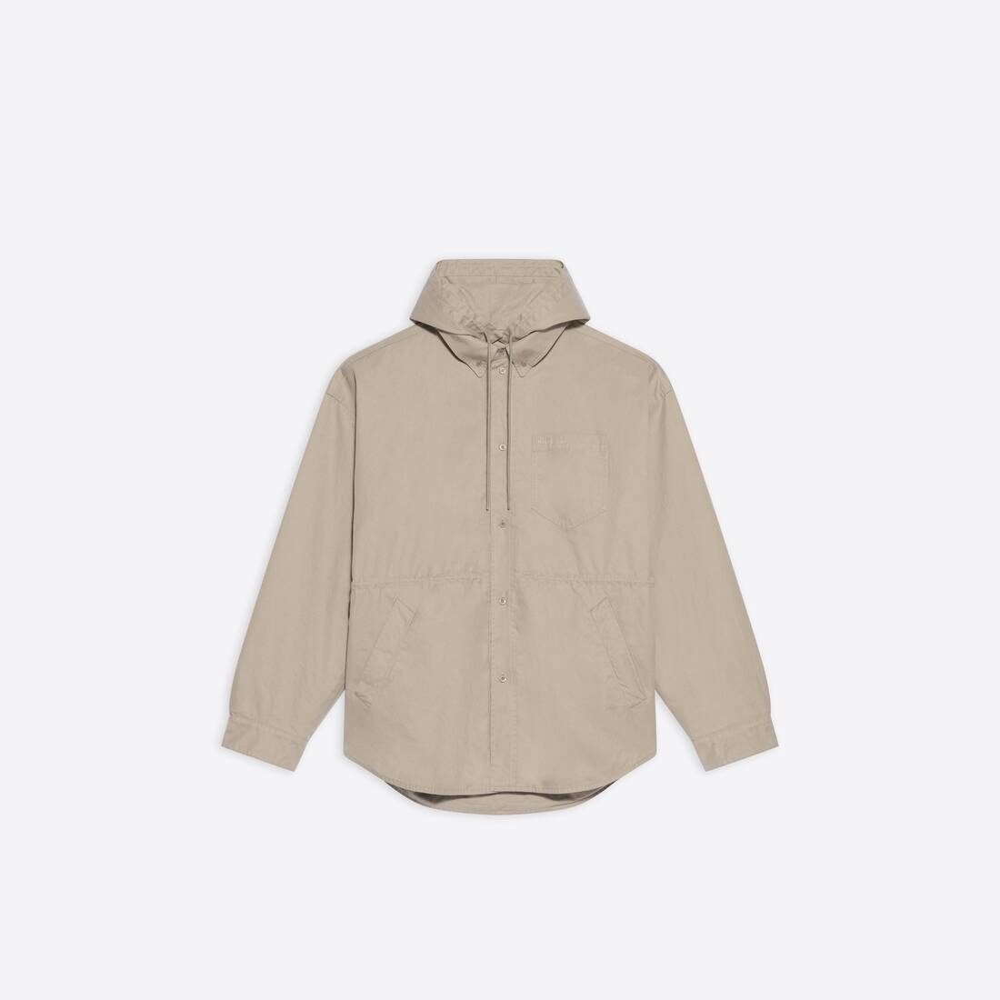 Men's Hooded Parka Shirt in Beige - 1