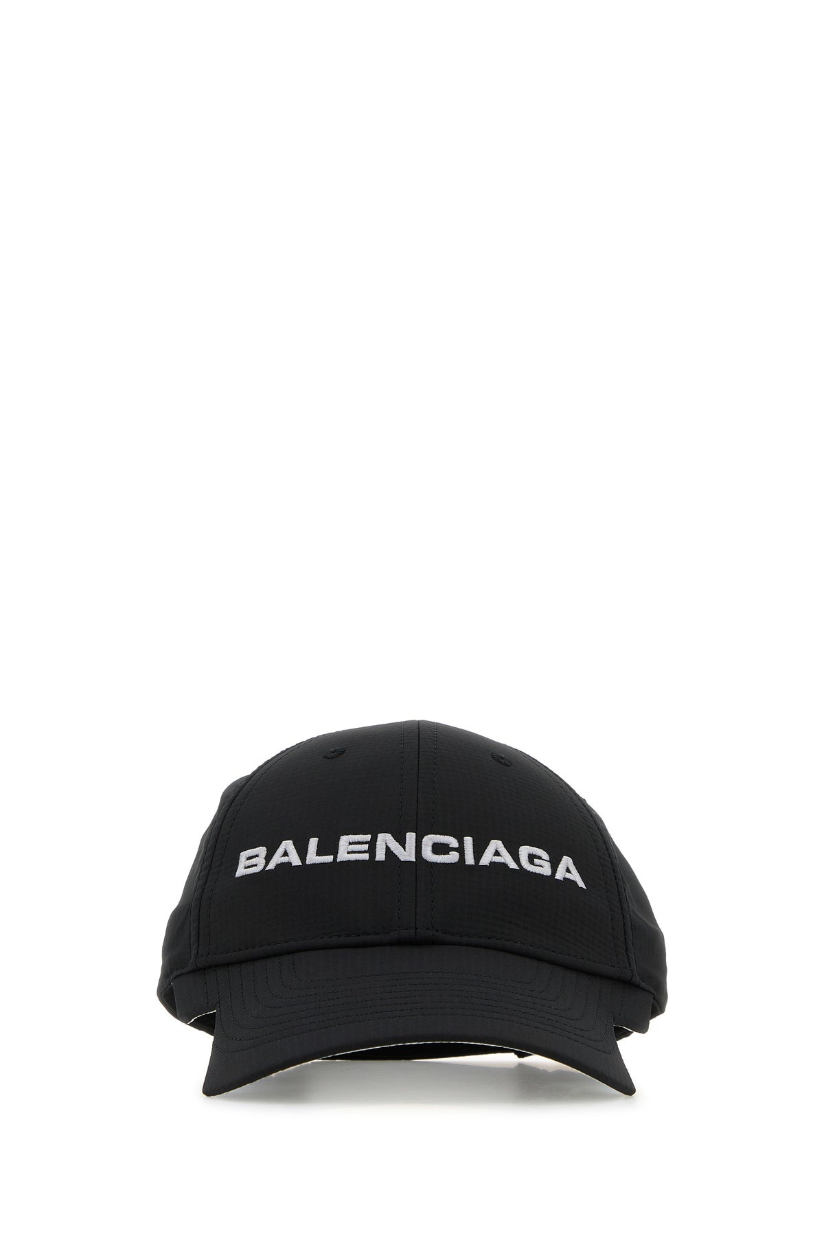 Black stretch polyester baseball cap - 1